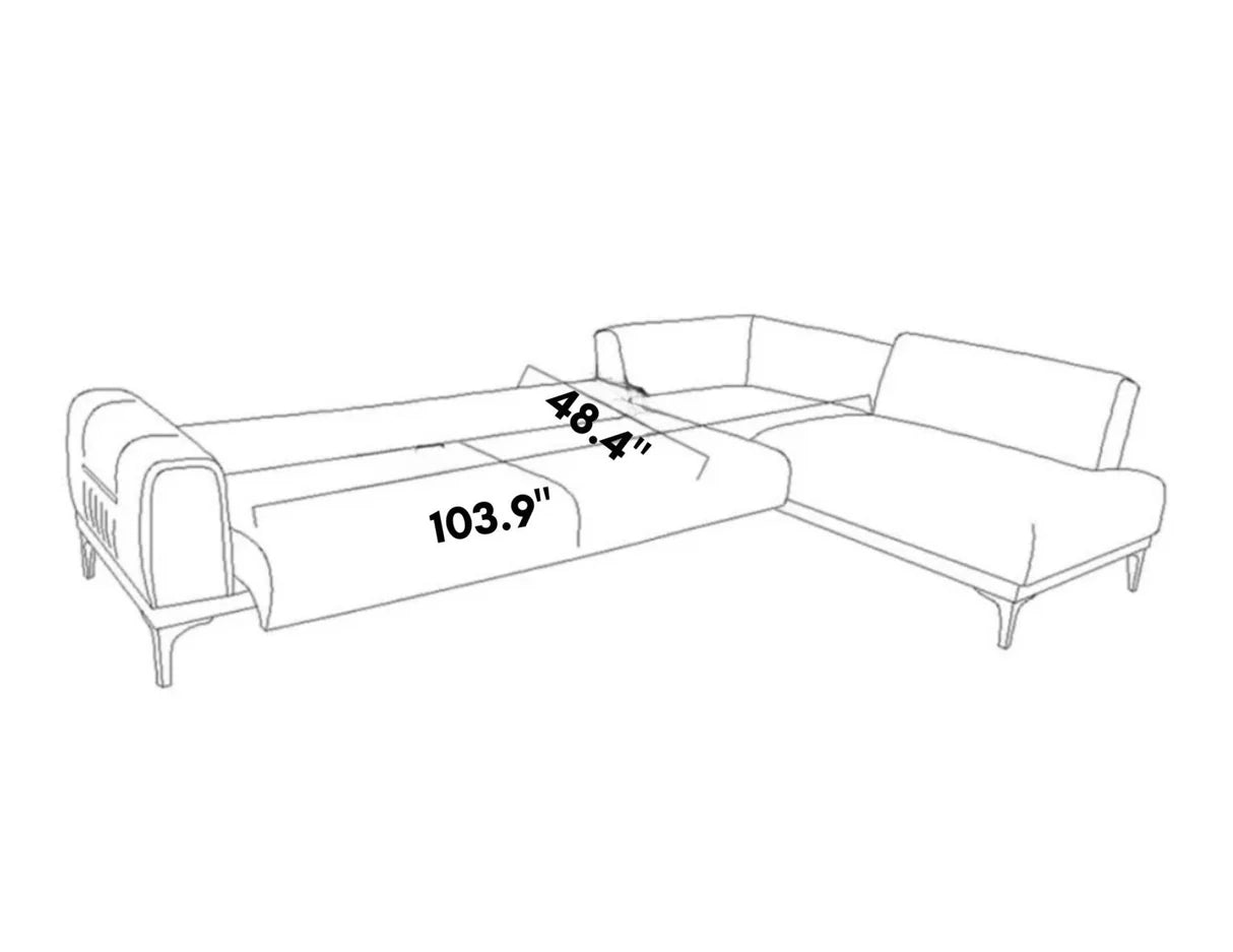 Seul RAF Chaise Sleeper Sectional