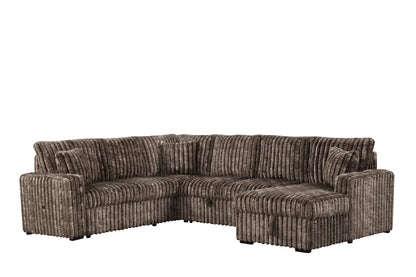 Sonic Brown Sleeper Sectional with Pull-Out Bed