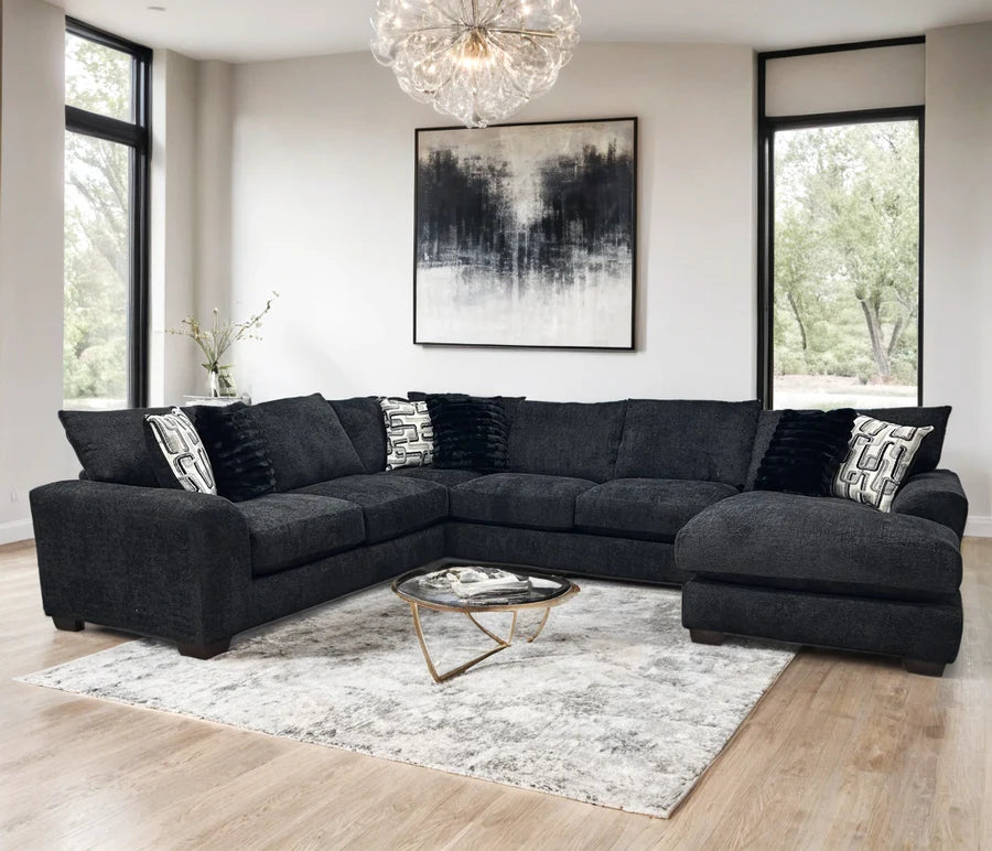 Sorento Oversized Black Sectional