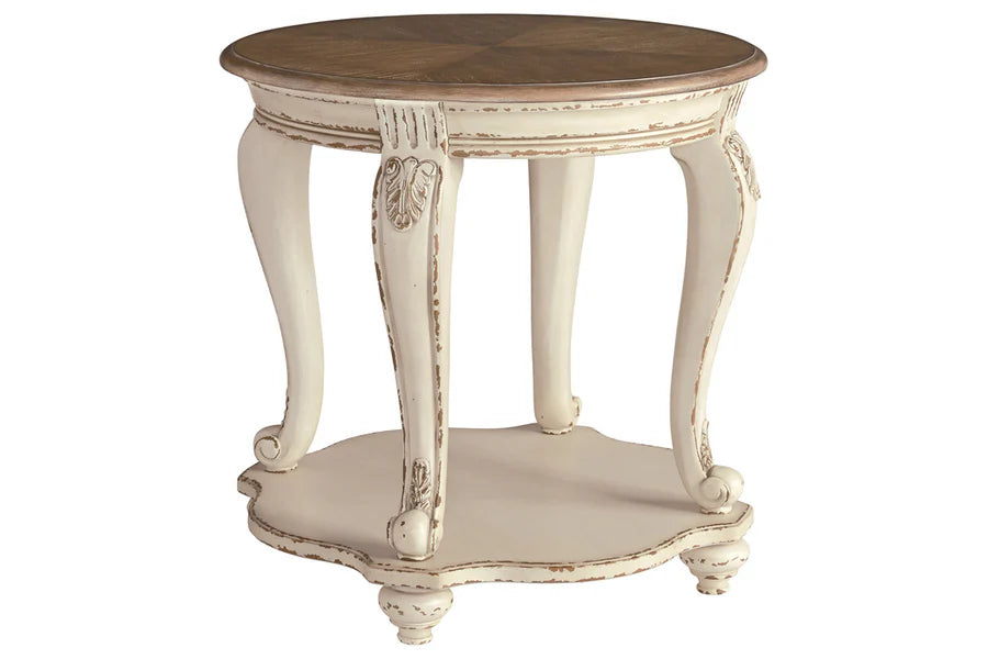Realyn White End Table