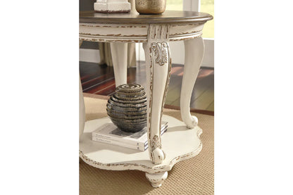 Realyn White End Table