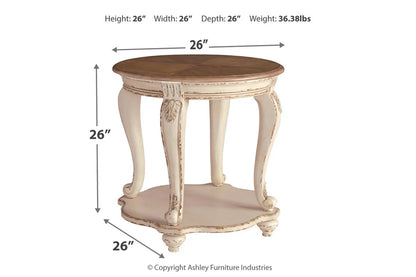 Realyn White End Table