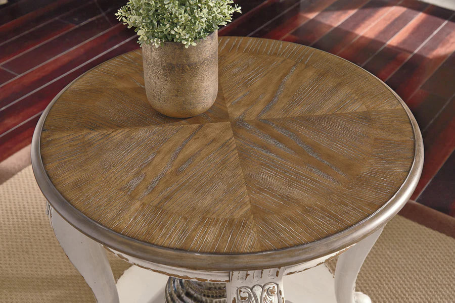 Realyn White End Table