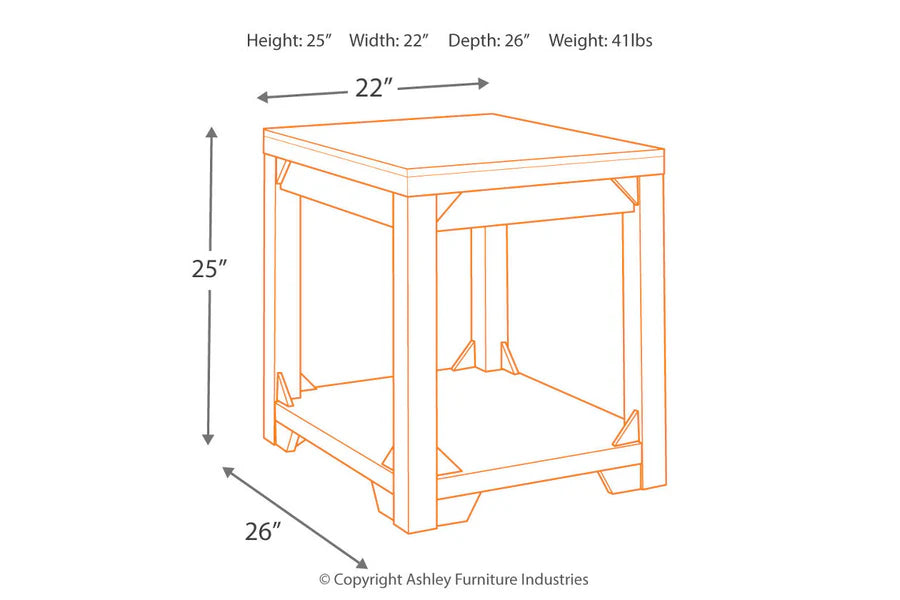 Fregine Whitewash End Table