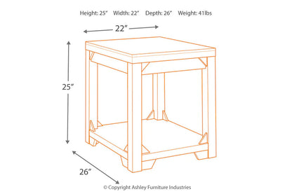 Fregine Whitewash End Table