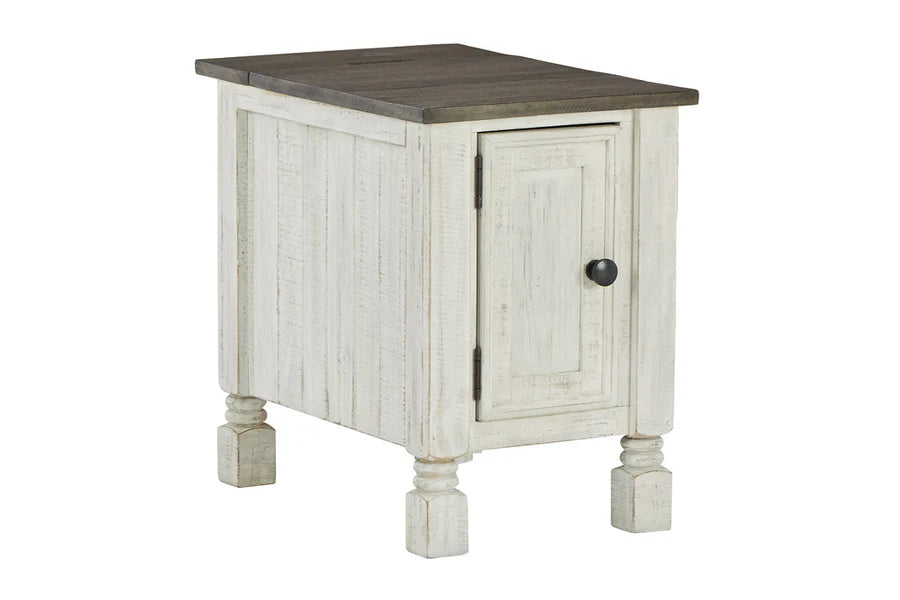 Havalance White Chairside End Table