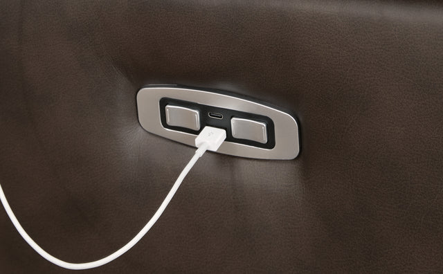 Leesworth Dark Brown Power Reclining Sofa