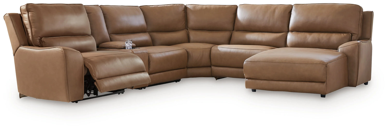 DeepWakes Caramel Modular Power Reclining Sectional