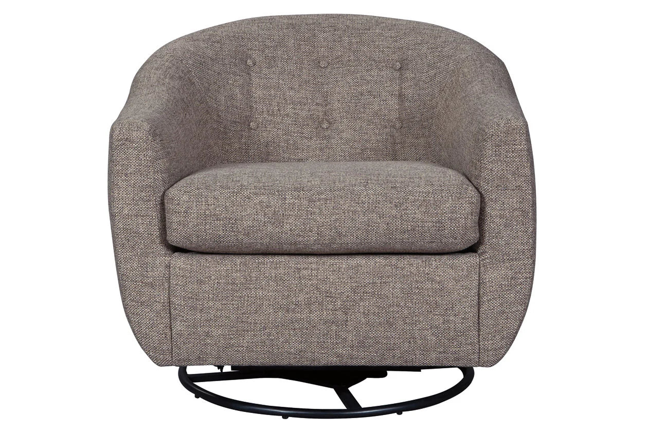 Upshur Taupe Swivel Accent Chair