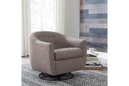 Upshur Taupe Swivel Accent Chair
