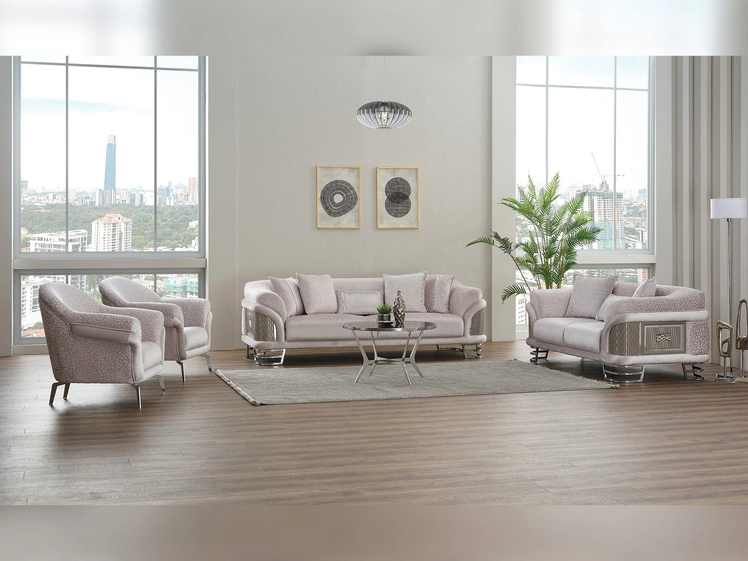 Versace 3-Pieces Modern Living Room Set