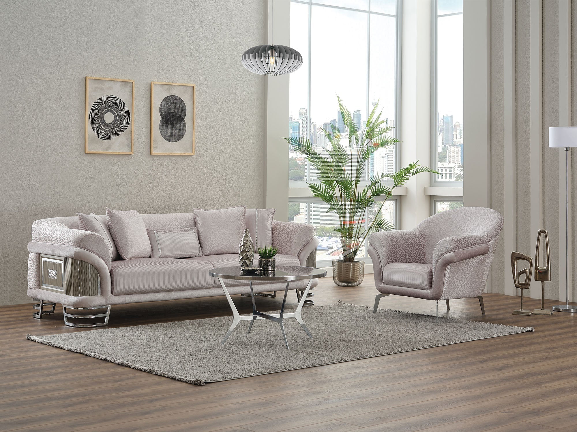 Versace 3-Pieces Modern Living Room Set