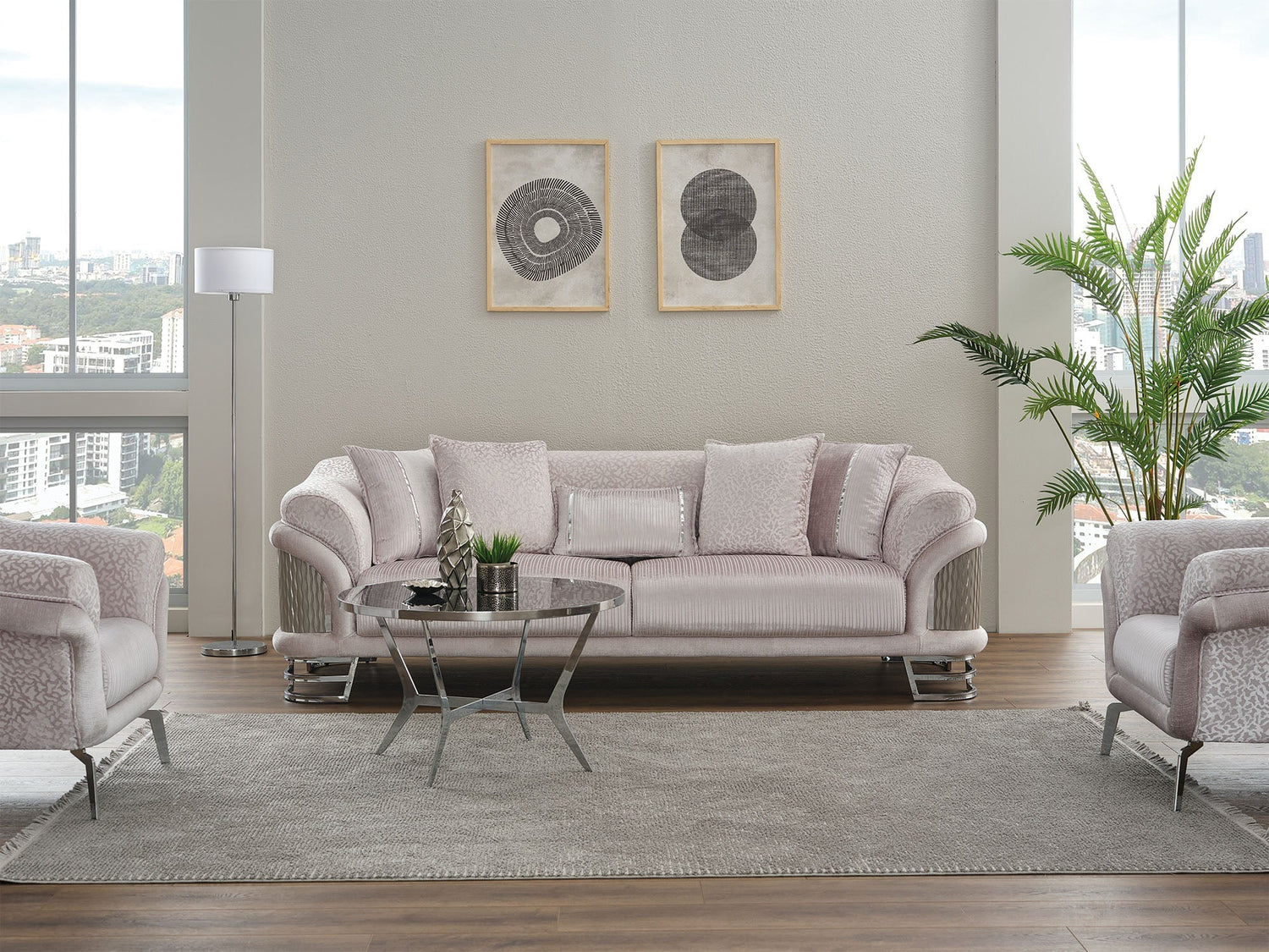 Versace 3-Pieces Modern Living Room Set