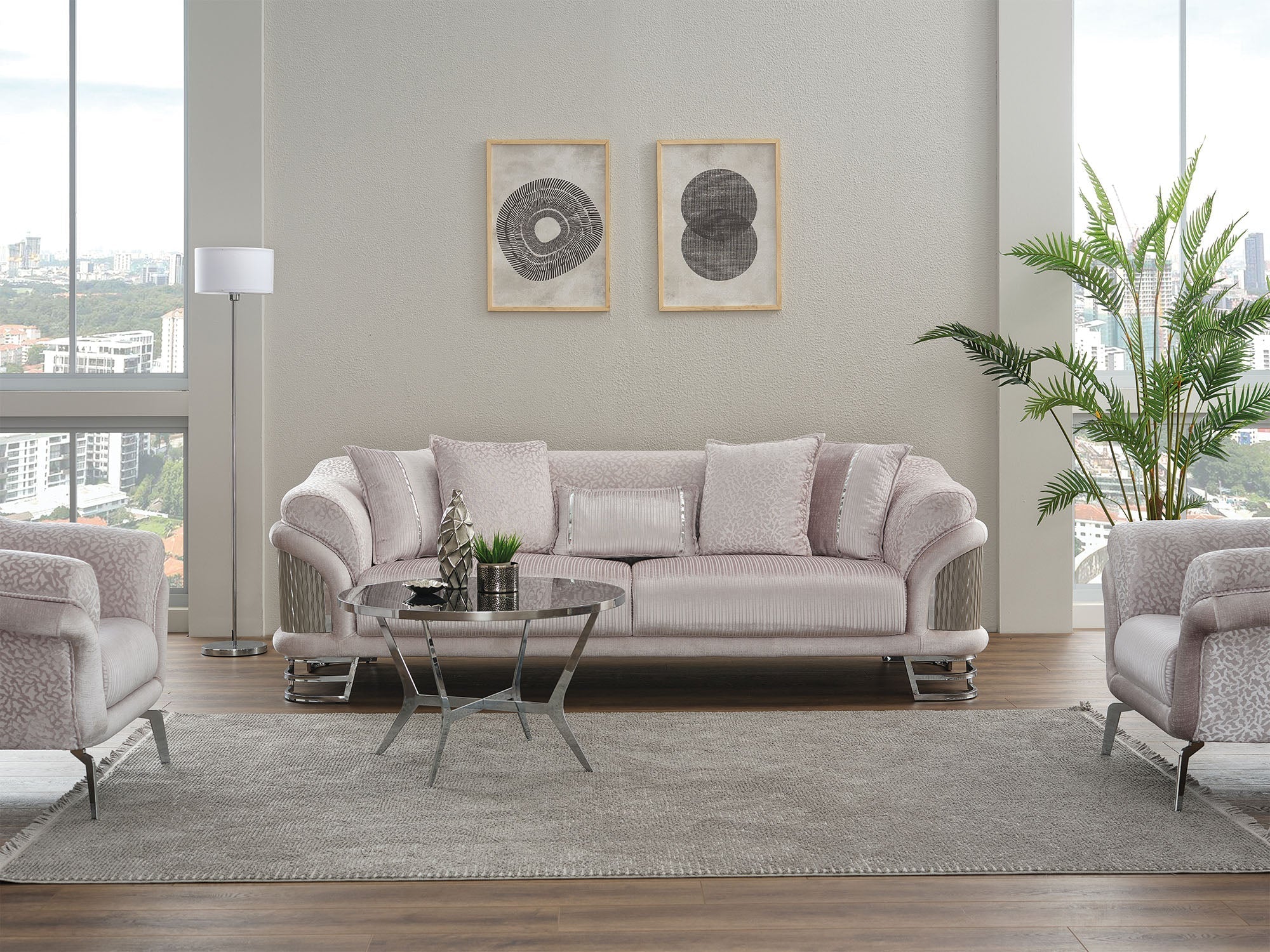 Versace 3-Pieces Modern Living Room Set
