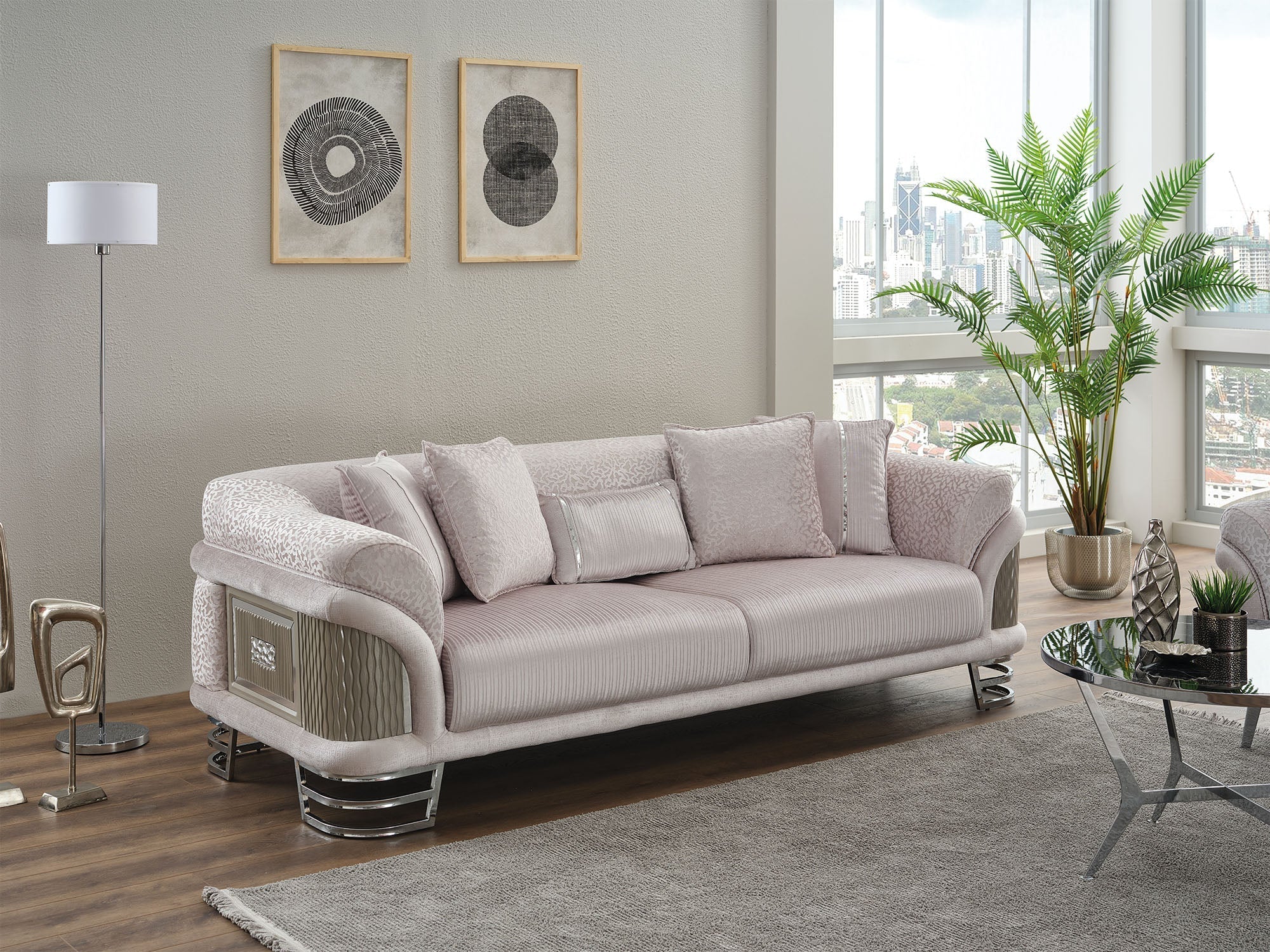Versace 3-Pieces Modern Living Room Set
