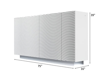 Wave 6-8-10 Person White Dining Room Set