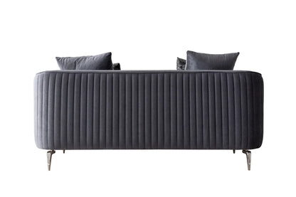 Sofá y loveseat de terciopelo marfil Helena