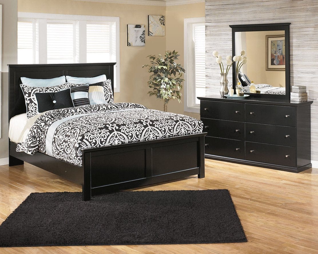 Maribel Black Panel Bedroom Set