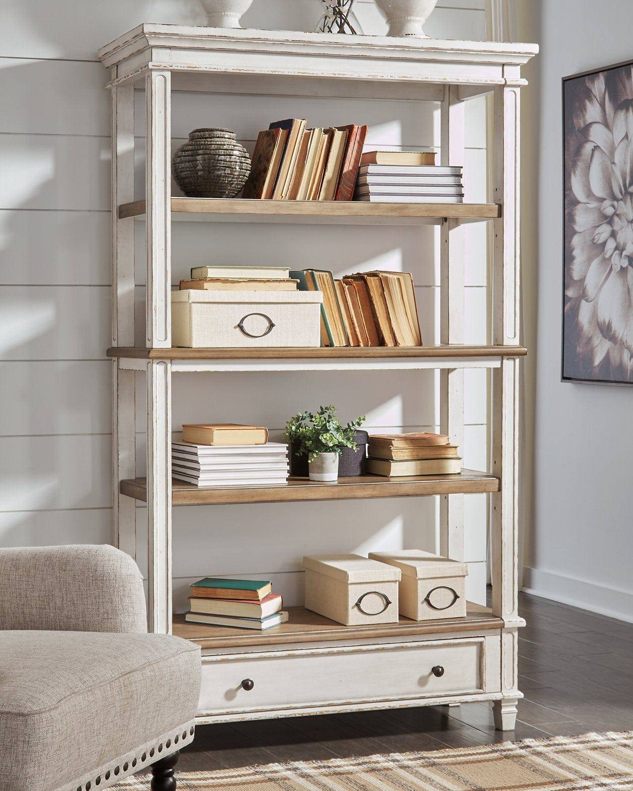 Realyn Brown/White 75&quot; Bookcase - Decohub Home