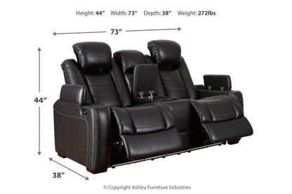 Party Time Power Reclining Loveseat with Console - Decohub Home