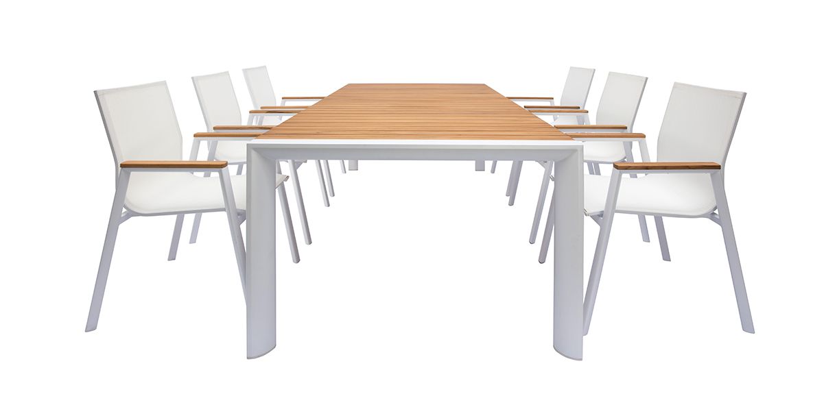Aviana Outdoor Dining Set White (Table+6 chairs)