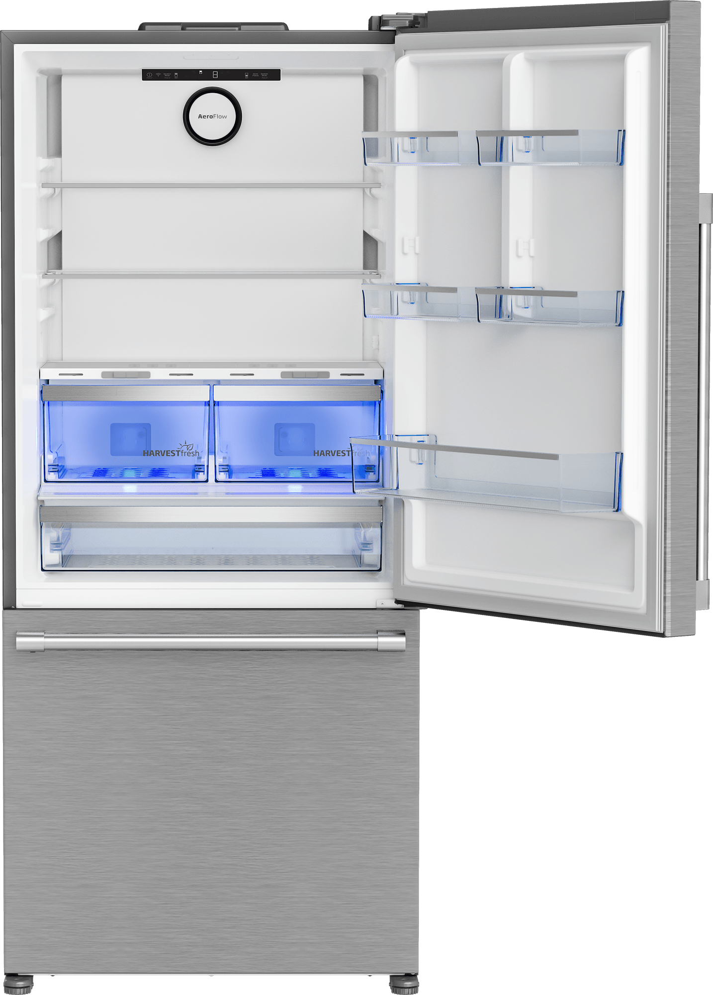 30&quot; Bottom Freezer Refrigerator with HarvestFresh - Decohub Home