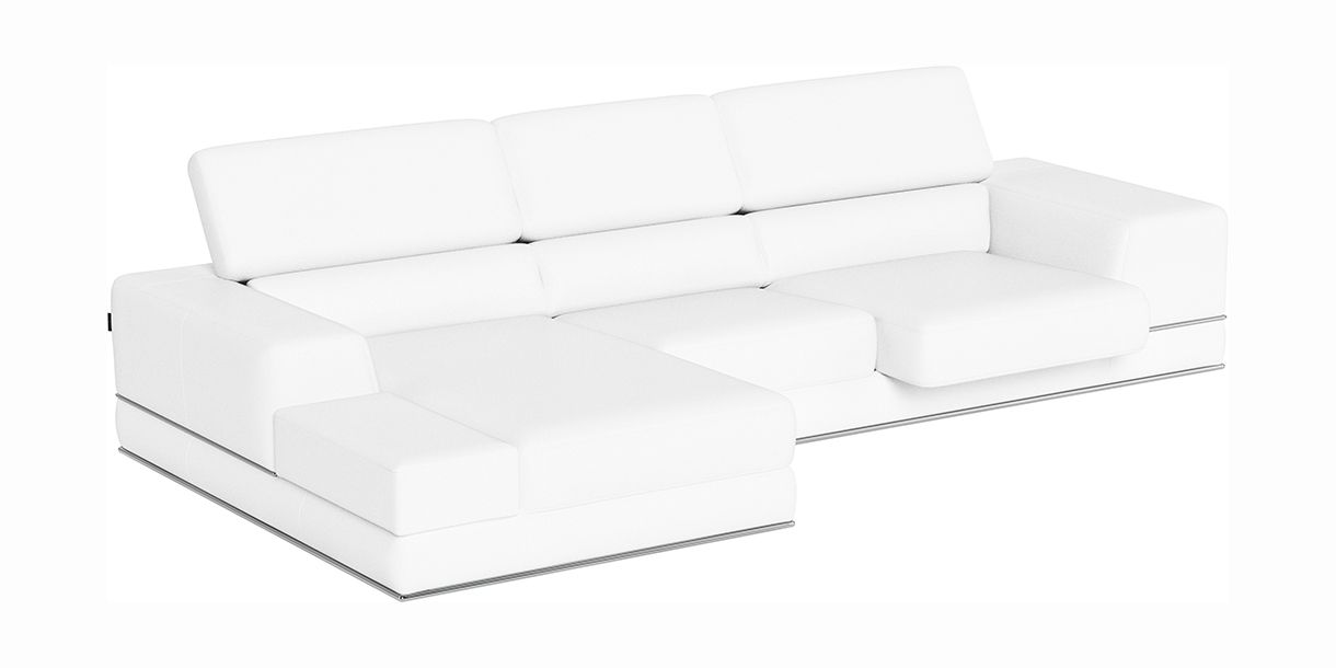 Lorenzo Left Sectional Sofa White