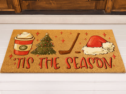 Christmas Hockey Season Doormat