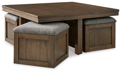 Boardernest Brown Coffee Table w/Stools
