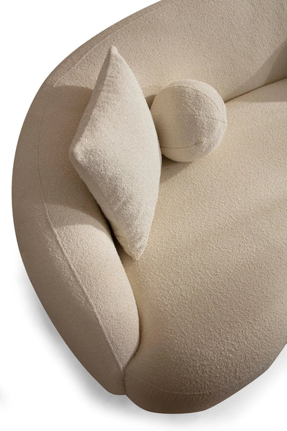 Sofá y loveseat de terciopelo marfil Helena
