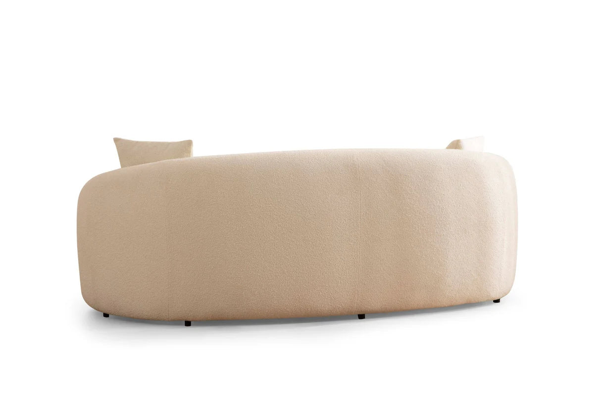 Sofá y loveseat de terciopelo marfil Helena