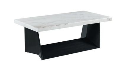 Beckley Coffee table &amp; end Table  in White Marble Top