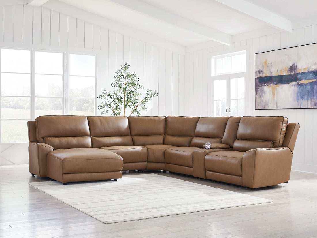 DeepWakes Caramel Modular Power Reclining Sectional