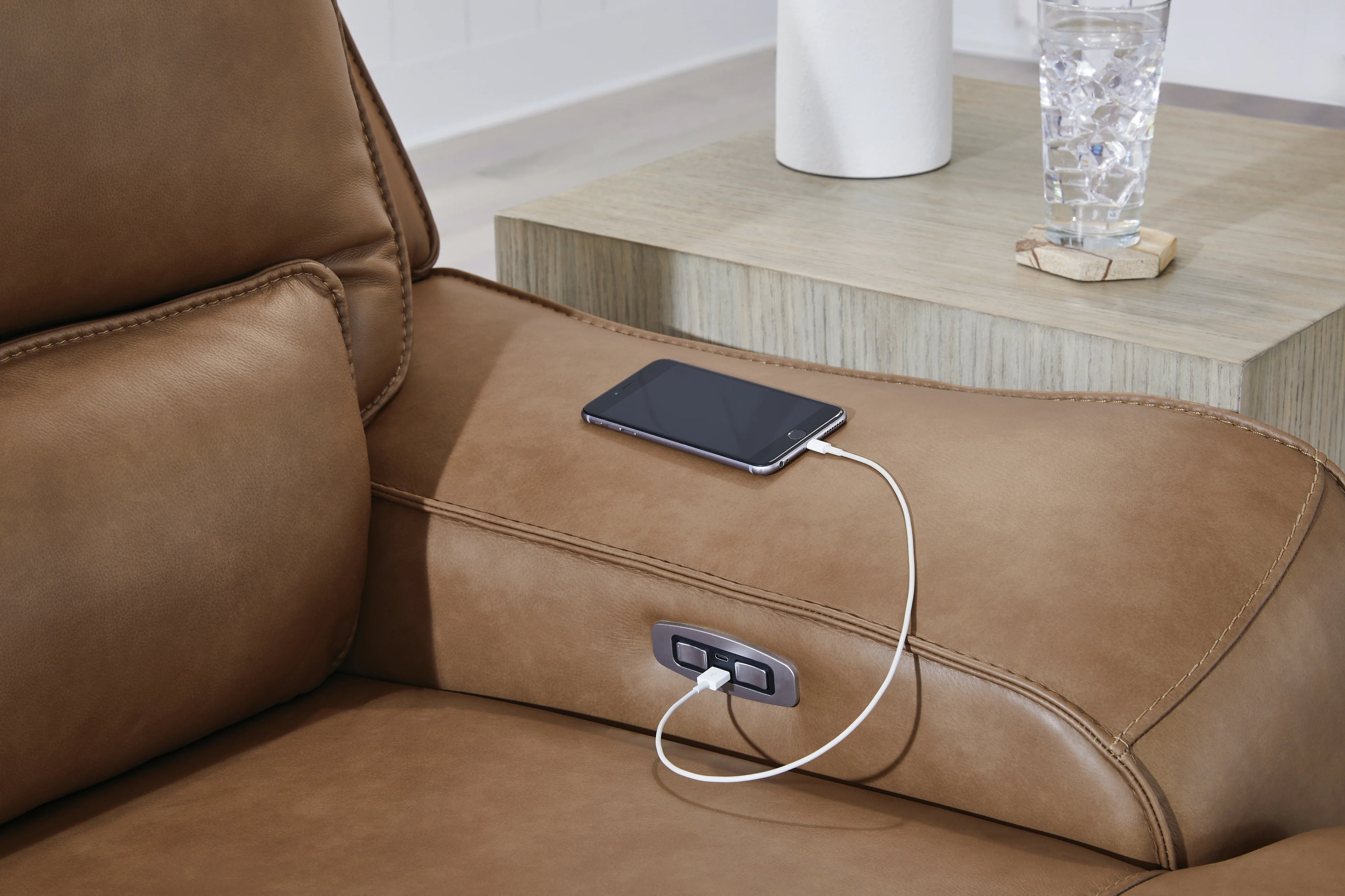 DeepWakes Caramel Modular Power Reclining Sectional