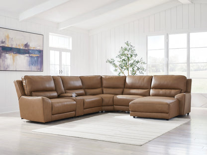 DeepWakes Caramel Modular Power Reclining Sectional