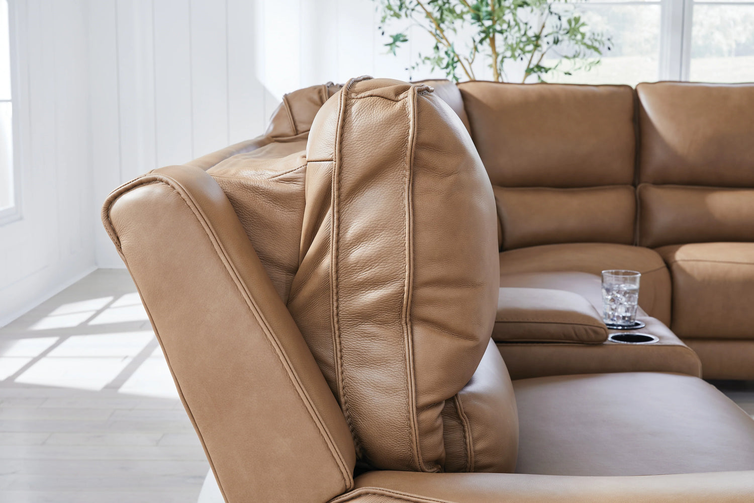 DeepWakes Caramel Modular Power Reclining Sectional