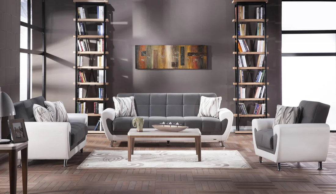 Duru Plato Dark Gray 3-Seat Sleeper Sofa