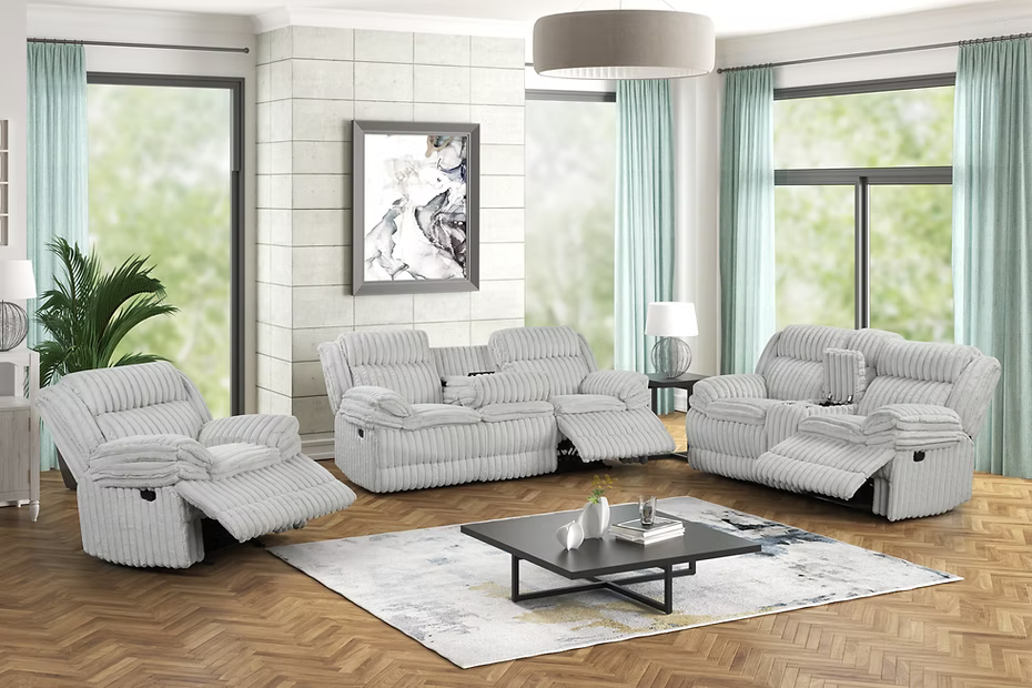 Mellow Gray Reclining Set S3939
