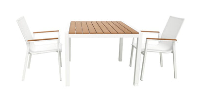 Fidji Outdoor Dining Chairs Set White (set of 2)