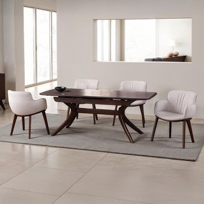 Hadsten Walnut 5 Pieces Dining Table Set