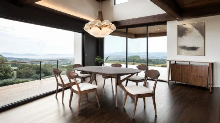 Hammel Walnut 7 Pieces Dining Table Set