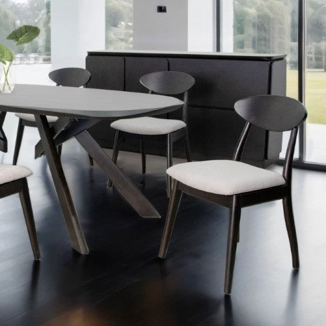Sargans Black 7 Pieces Dining Table Set