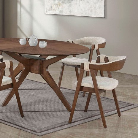 Ebikon Walnut 5 Pieces Dining Table Set