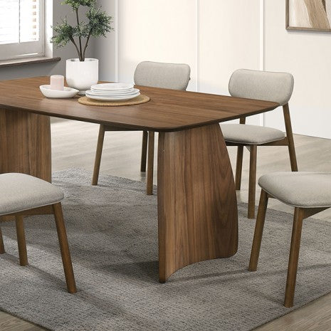 Alnwick Walnut 7 Pieces Dining Table Set