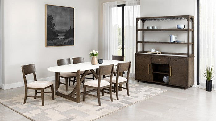 Vellara Brown 7 Pieces Dining Table Set