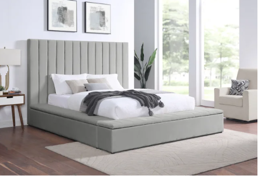 France - Grey Platform Bed Queen ONLY