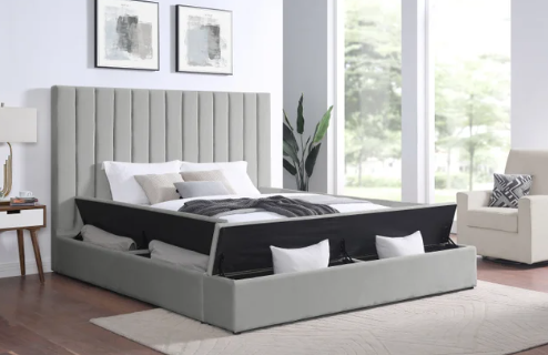 France - Grey Platform Bed Queen ONLY