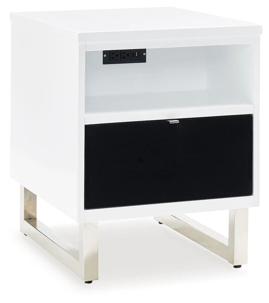 Gardoni White Chairside End Table