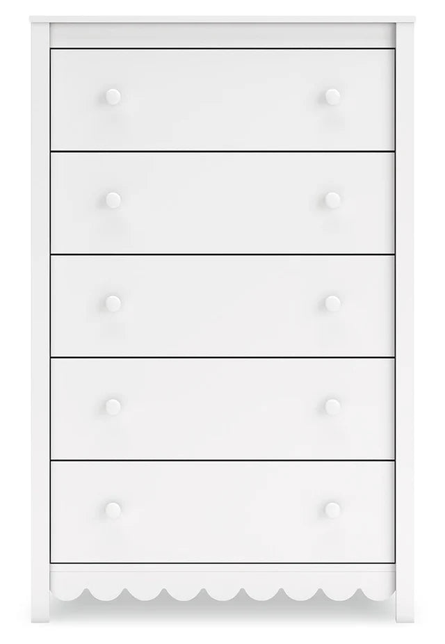 Juego de dormitorio juvenil con plataforma Hallityn en color blanco