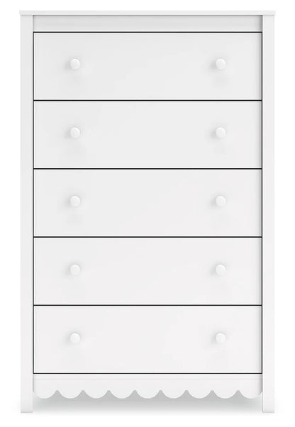 Juego de dormitorio juvenil con plataforma Hallityn en color blanco